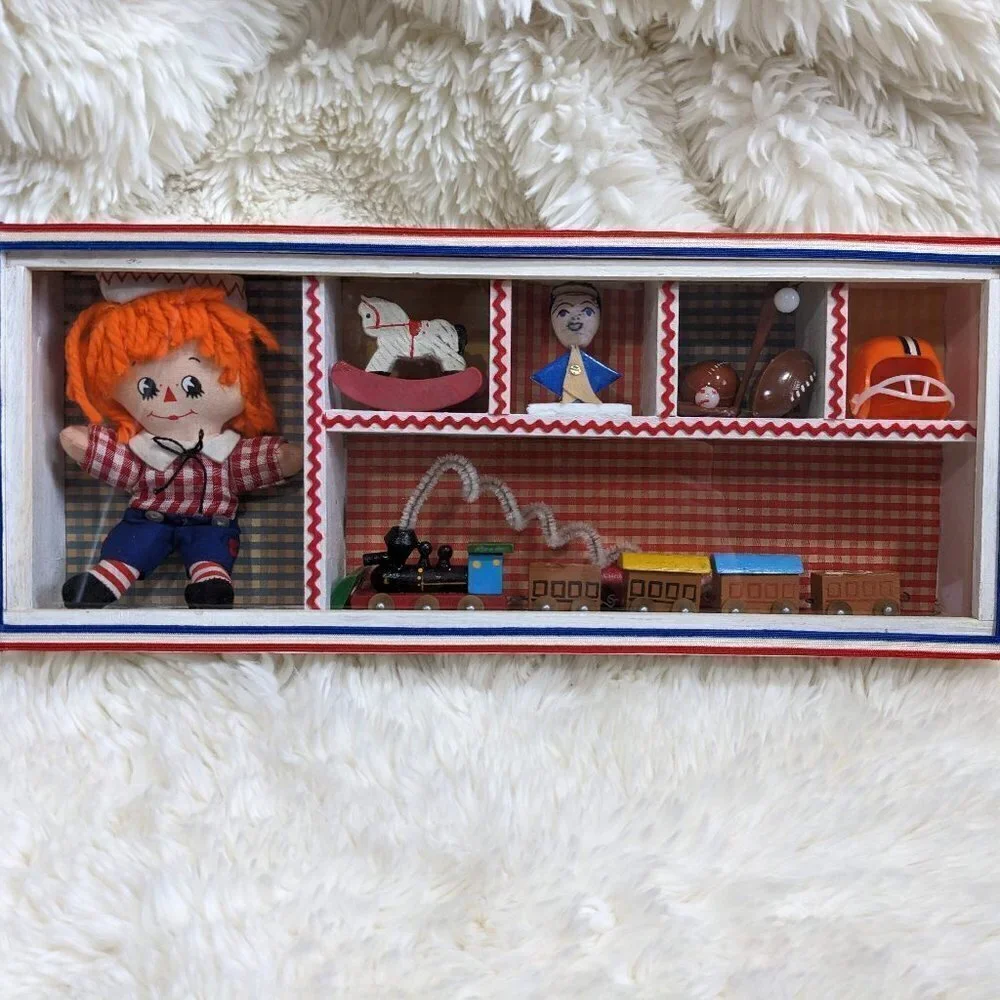 Raggedy Andy & Vintage Toys Shadow Box